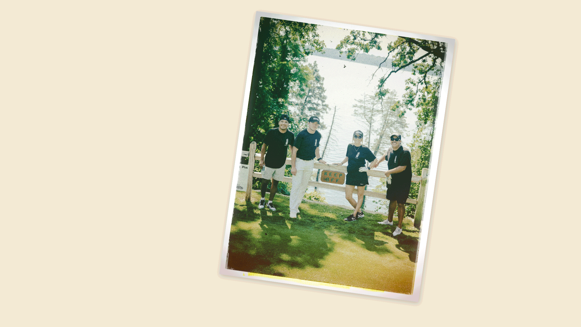 Animated photo of last year's Fenner Farms Classic foursome on the green
